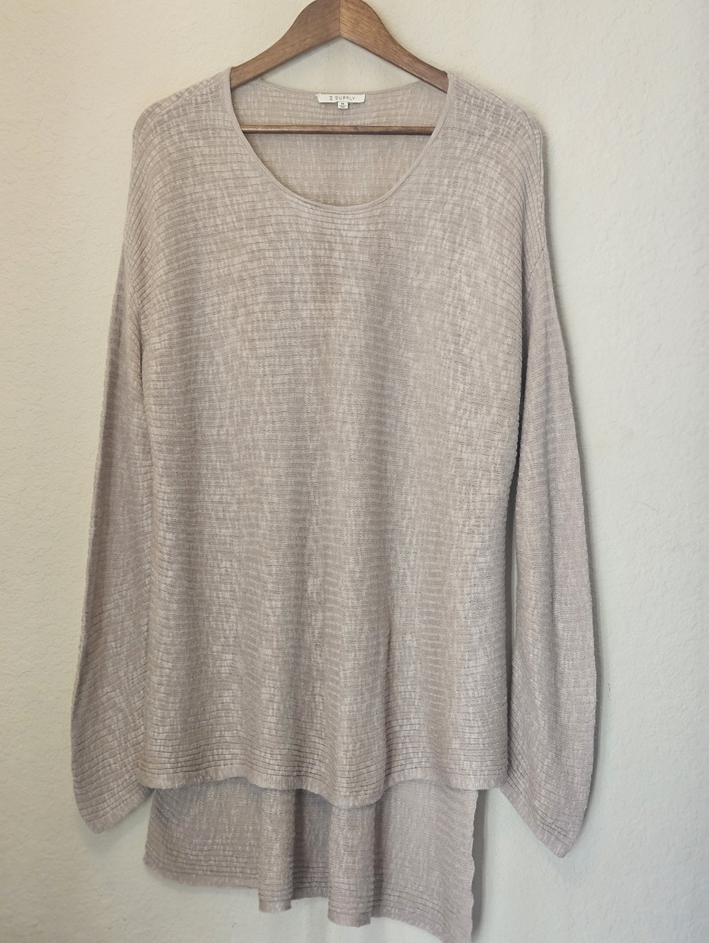 Z Supply Tunic‎ Sweater Womens Size Medium Neutral Beige Minimalist Quiet Luxury